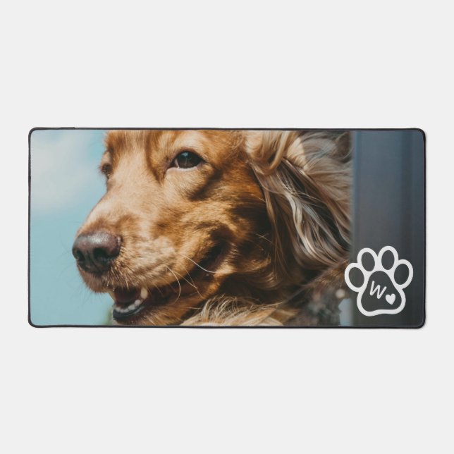 Custom Make Your Own Pet Photo Potrait Monogram Schreibtischunterlage (Vorderseite)