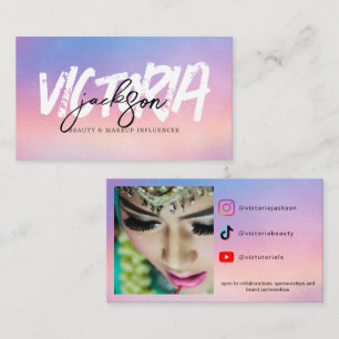Custom Makeucer Influencer Vlogger Iridescent Beau Visitenkarte