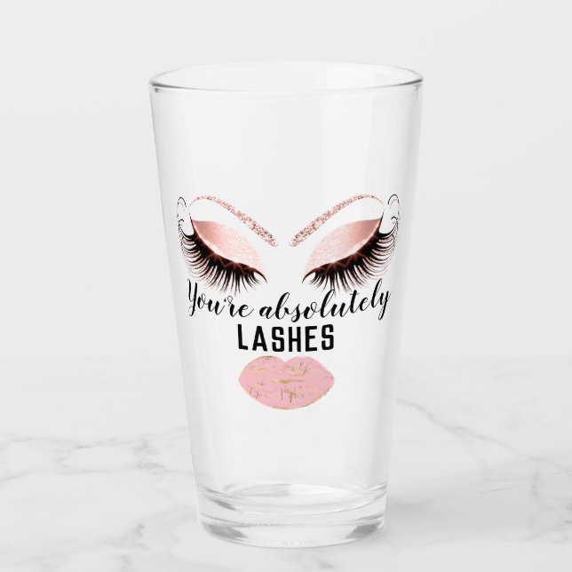 Custom Makeup Artist Eyelash Pink Kiss Girlspower Glas (Vorderseite)