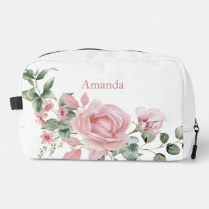 Custom Makeup Bag Wasserfarbe Rosa Rosen Waschbeutel