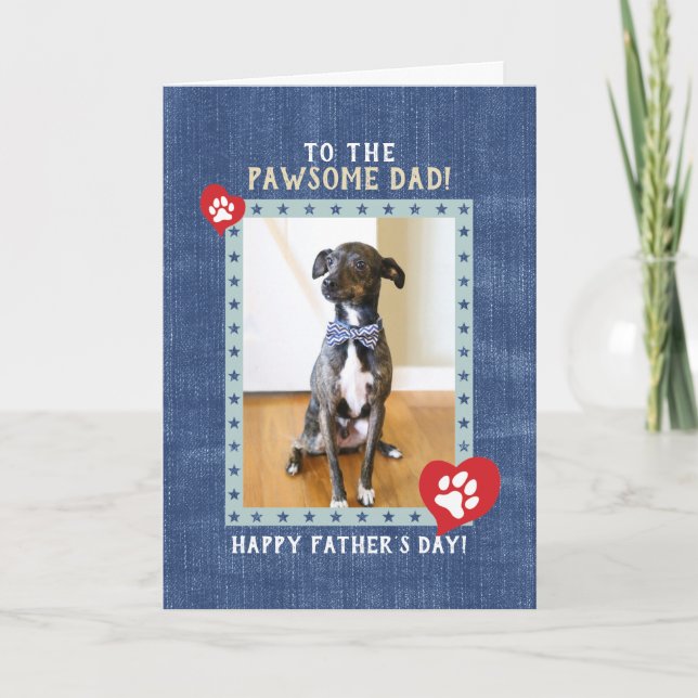 Custom Male Dog Photo Father's Day Card - fdmdrh Karte (Vorderseite)