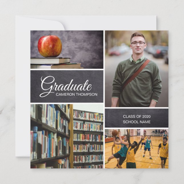 Custom Male Foto Collage Class of 2020 Graduate (Vorderseite)