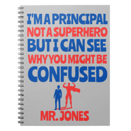 Custom Male Principal lustig Superhero rot blau Notizblock