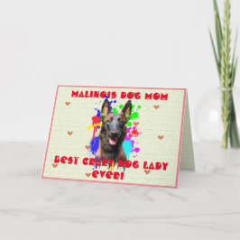 Custom Malinois Mama Hund Beste Crazy Dog Lady Car Dankeskarte