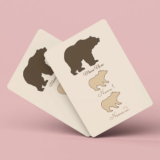 Custom Mama Bear With 2 Kid Names Mothers Day Gift Spielkarten