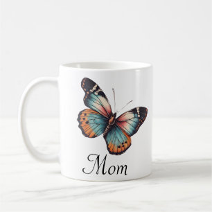 Custom Mama Farbenfrohe Schmetterlinge Personalisi Kaffeetasse