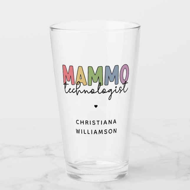 Custom Mammo Technologe Mammographie Tech Glas (Vorderseite)