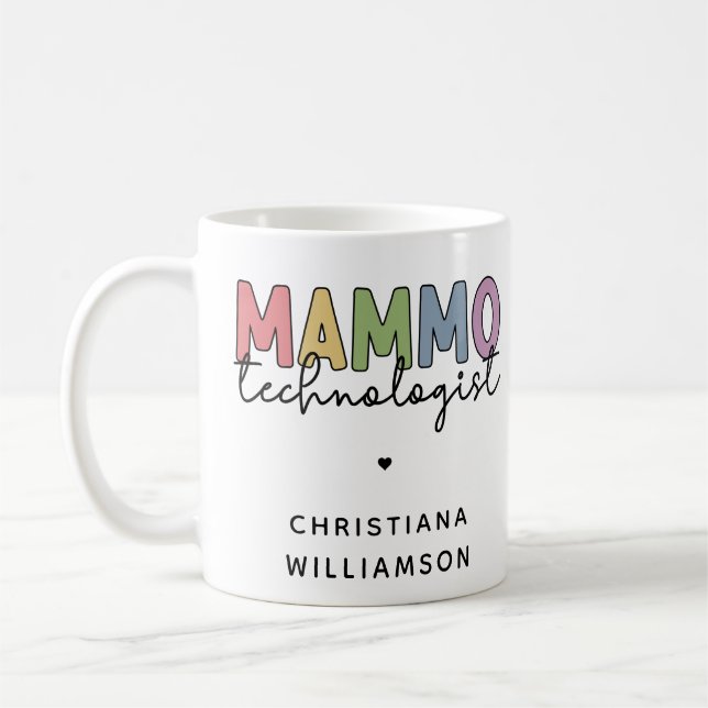 Custom Mammo Technologe Mammographie Tech Kaffeetasse (Links)