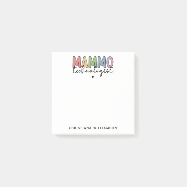 Custom Mammo Technologist Mammographie Tech Gesche Post-it Klebezettel (Vorderseite)