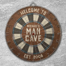 Custom Man Höhle Rustic Dartboard