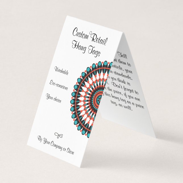Custom Mandala Folded Tent Hang Tags (Vorderseite)