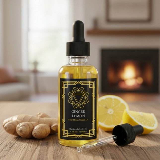 Custom Manipura Solar Plexus Chakra Essential Oil  Weinetikett (Von Creator hochgeladen)