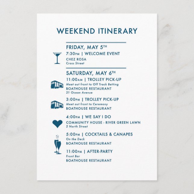 Custom Map Wedding Welcome Card for MELISSA Begleitkarte (Rückseite)