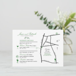 Custom Map Welcome Wedding Card for JANE Begleitkarte