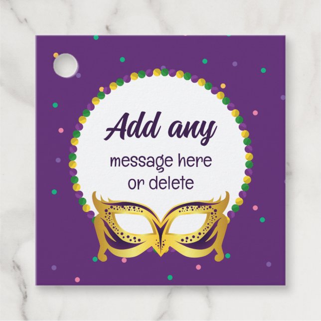 CUSTOM Mardi Gras Themenparty Spaß Festliche Perle Geschenkanhänger (Vorderseite)
