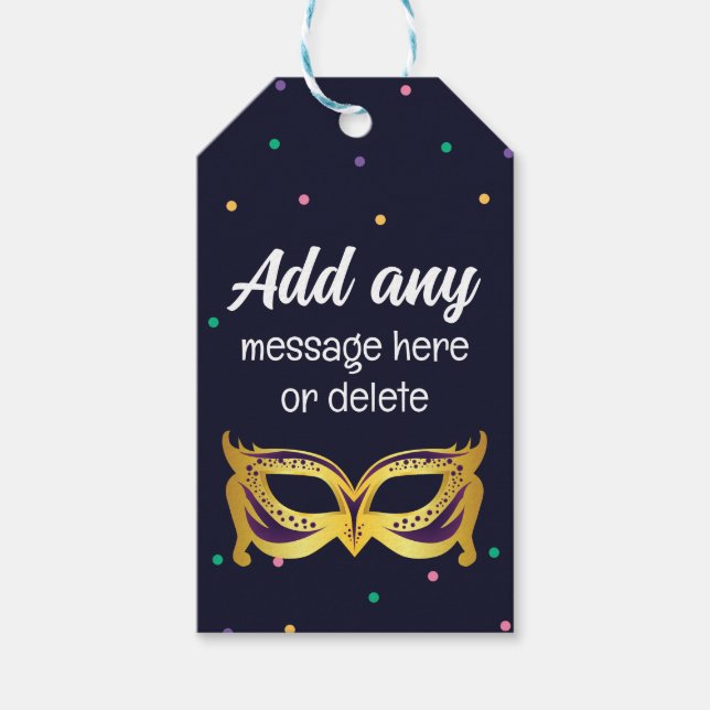 CUSTOM Mardi Gras Themenparty Spaß Festliche Perle Geschenkanhänger (Vorderseite)