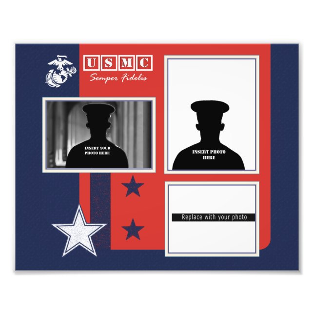 Custom Marine Corps FotoCollage Fotodruck (Vorne)
