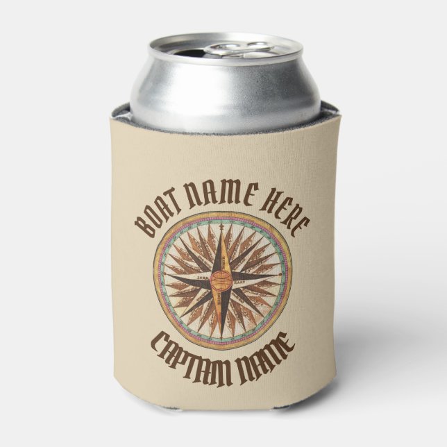 Custom Maritime Vintag Compass Rose Dosenkühler (Kanne Vorderseite)