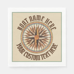 Custom Maritime Vintag Compass Rose Serviette