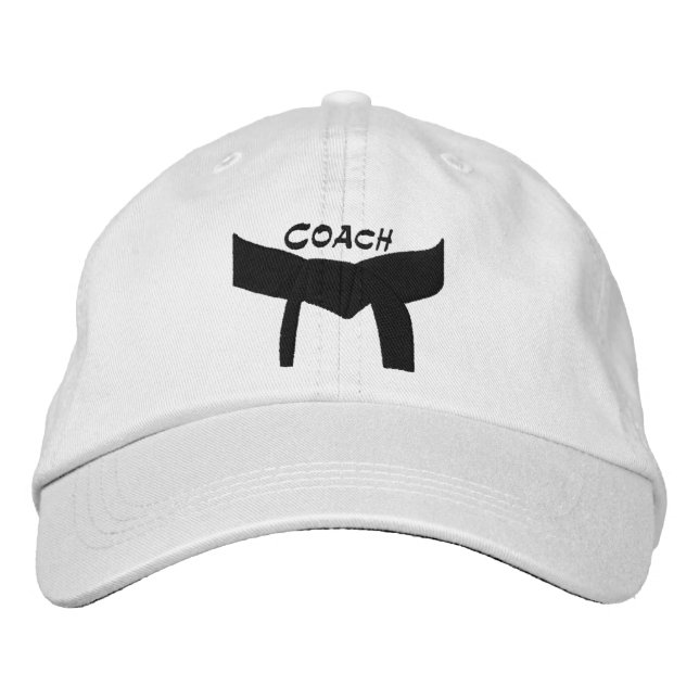 Custom Martial Arts Black Belt Coach Bestickte Baseballkappe (Vorderseite)