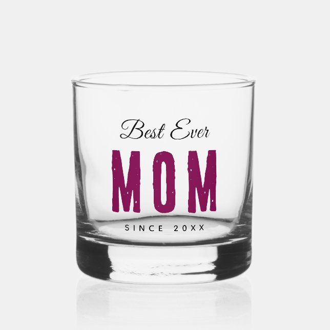 Custom Massage Best Ever Mom – Personalized Gift Whiskyglas (Vorderseite)