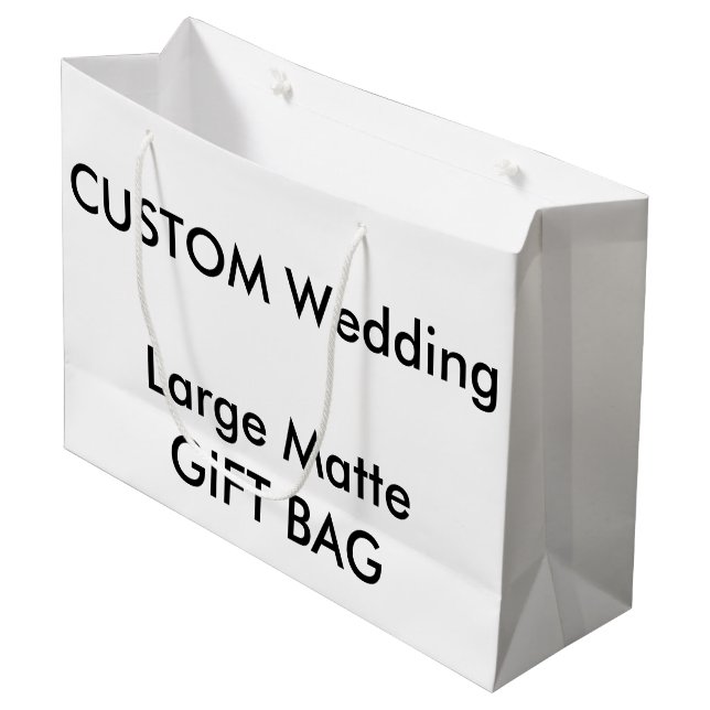 Custom MATTE Geschenktasche LARGE 12.5" x 9" Große Geschenktüte (Vorderseite Schrägansicht)