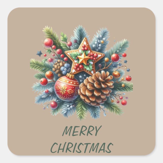 Custom Matte Gift Tags Quadratischer Aufkleber (Vorderseite)