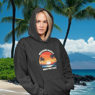 Custom Maui Trip Cool Sunrise Palm Tree Women's Hoodie