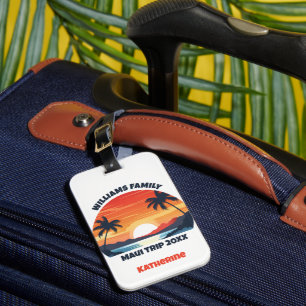 Custom Maui Trip Cool Sunrise Palm Trees Gepäckanhänger