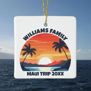 Custom Maui Trip Cool Sunrise Souvenir Weihnachten Keramikornament
