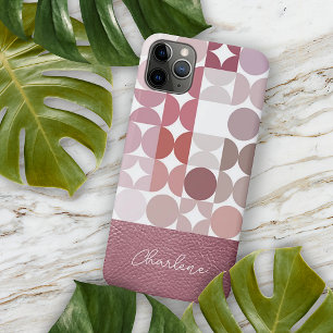 Custom Mauve Taupe Blush Pink Retro Art Muster iPhone 11Pro Max Hülle