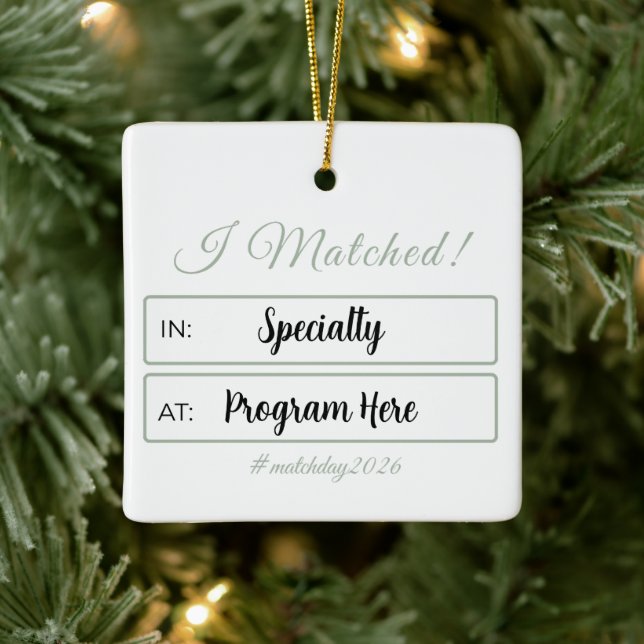 Custom Medical Residency Match Day Keepsake Keramikornament (Baum)