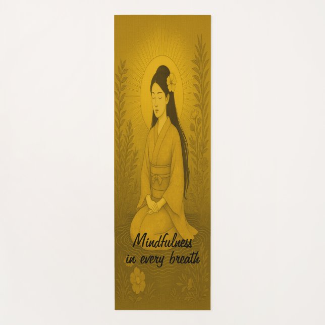 Custom Meditation Art Mindfulness Zen Brown Yogamatte (Vorderseite)
