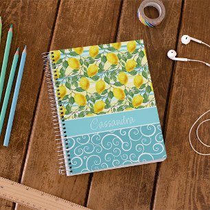 Custom Mediterranean Summer Lemon Fruchtmuster Notizblock