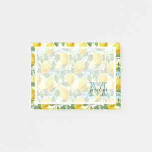 Custom Mediterranean Summer Lemon Fruchtmuster Post-it Klebezettel