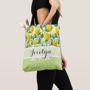 Custom Mediterranean Summer Lemon Fruchtmuster Tasche