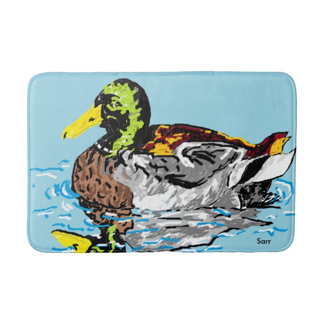 Custom Medium Bath Mat/Duck im Teich Badematte (Vorderseite)