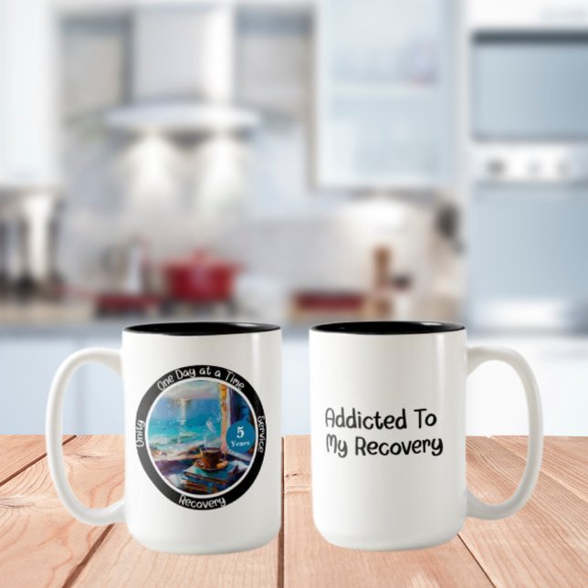 Custom Meilenstein in Erholung Geschenk - Ocean Vi Zweifarbige Tasse (Von Creator hochgeladen)