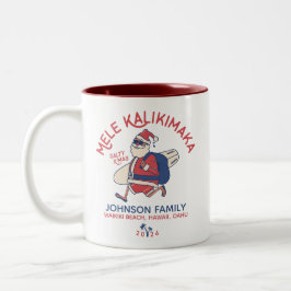 Custom Mele Kalikimaka Santa Hawaiian Weihnachten Zweifarbige Tasse
