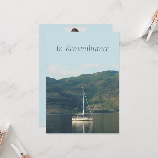Custom Memorandum Service Segelboot See Einladung (Vorderseite/Rückseite Beispiel)