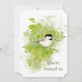 Custom Memorial Chickadee Nature Bird Art Einladung