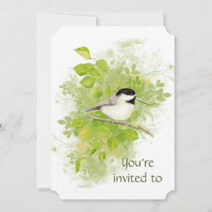 Custom Memorial Chickadee Nature Bird Art Einladung