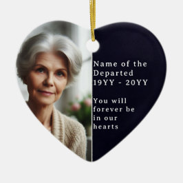 Custom Memorial Photo Psalm 23 Bible Remembrance Keramik Ornament