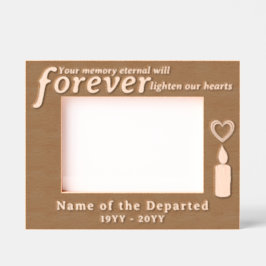Custom Memorial Remembrance Hearts and Candle Geätzte Rahmen