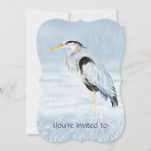 Custom Memorial Service Einladung Blue Heron Bird