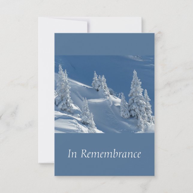 Custom Memorial Service Schönes Bergskifahren Einladung (Vorderseite)