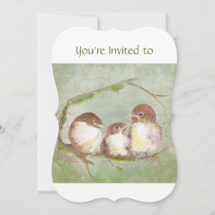 Custom Memories Service laden Sparrow Family Bird Einladung