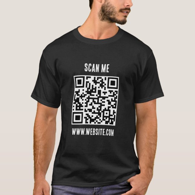 Custom Mens Business QR Code Scan Me Back Print T- T-Shirt (Vorderseite)