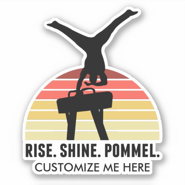 Custom Mens Gymnastik essen Schlaf Pommel Pferd Aufkleber (Vorderseite)