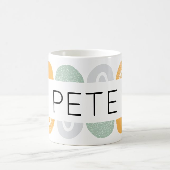 Custom Mens Name Mug Rainbow Neutral Coffee Cup Kaffeetasse (Mittel)